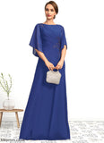 Ayla A-line Scoop Floor-Length Chiffon Mother of the Bride Dress With Pleated Appliques Lace Sequins STB126P0021831