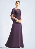 Alanna A-line Scoop Illusion Floor-Length Chiffon Lace Mother of the Bride Dress STB126P0021839