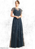Katrina A-line Scoop Illusion Floor-Length Lace Tulle Mother of the Bride Dress With Sequins STB126P0021896