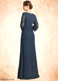 Zoe Trumpet/Mermaid Square Floor-Length Chiffon Lace Mother of the Bride Dress With Pleated STB126P0021915
