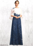 Amina A-line Scoop Floor-Length Chiffon Lace Sequin Mother of the Bride Dress With Pleated STB126P0021919