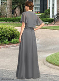 Olive A-line Scoop Illusion Floor-Length Chiffon Lace Mother of the Bride Dress With Sequins STB126P0021921