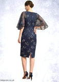 Jaidyn Sheath/Column V-Neck Knee-Length Lace Mother of the Bride Dress With Sequins STB126P0021957