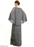 Reagan Sheath/Column Scoop Floor-Length Chiffon Lace Mother of the Bride Dress With Beading Sequins STB126P0021962