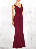 Nancy Mermaid Lace Polyester Floor-Length Dress STBP0019928