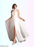 Natalya A-Line Pleated Chiffon Floor-Length Dress STBP0020090