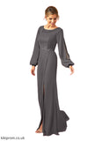 Monserrat A-Line Lace Mesh Floor-Length Dress STBP0019879
