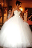 Ball Gown Bowknot Sweetheart Tulle Wedding Dresses Strapless Wedding