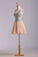 Delicate Short/Mini Halter A Line/Princess Homecoming Dresses Lace&Chiffon Beaded Bodice