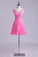 V Neck Homecoming Dresses A Line Short Tulle&Chiffon With