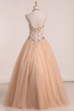 New Arrival Halter Quinceanera Dresses A Line Tulle With