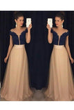 Prom Dresses A Line Scoop Tulle With Applique And Beads Sweep