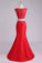 Prom Dresses Two Pieces Bateau Mermaid/Trumpet Beaded Floor-Length Tulle And