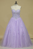 Quinceanera Dresses Sweetheart Tulle With Beads And