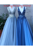 Sequis 3D Flower Prom Dresses A Line Deep V Neck Formal Dresses (Leave Style A Or B In The Remark