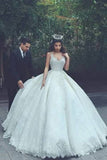 A Line Straps Wedding Dresses Tulle With Applique Lace Up