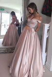 New Arrival Off The Shoulder Prom Dresses A Line Satin With