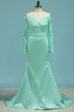 Satin Long Sleeves Mermaid Bridesmaid Dresses