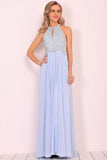 New Arrival Scoop Chiffon With Beading Prom Dresses Open