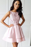 A-Line Satin Homecoming Dresses With