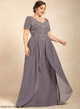 Dress Lace Floor-Length the Jazlyn Chiffon of A-Line Bride Mother Mother of the Bride Dresses V-neck