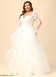 Sequins Ball-Gown/Princess V-neck Patti Beading Tulle Wedding Dresses With Lace Dress Wedding Floor-Length
