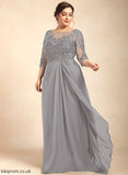 Mother Sequins of Chiffon A-Line Neck With Scoop Dress Bride Mother of the Bride Dresses Lace Floor-Length Cascading the Eve Beading Ruffles