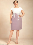 Chiffon Scoop Lace Dress Neck Satin Teresa Knee-Length Cocktail Dresses Sheath/Column Cocktail