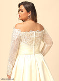 Train Beading Off-the-Shoulder Wedding Dresses With Sweep Sequins Lace Ball-Gown/Princess Madalynn Dress Satin Wedding