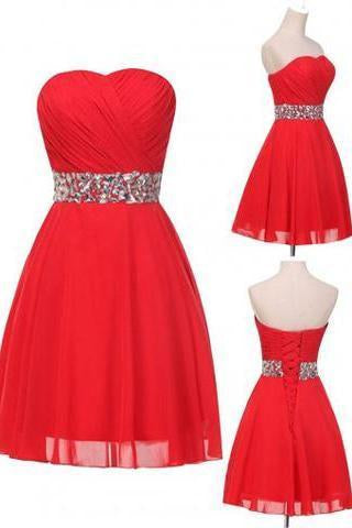 Buy Elegant Sweetheart Sparkle Red Short Prom/Homecoming Dress with ...