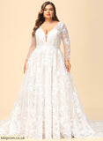 Lace Tulle Wedding Jaylen V-neck Ball-Gown/Princess Wedding Dresses Dress