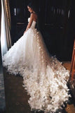 Sweetheart Wedding Dresses A Line Tulle With