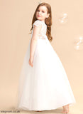 - With Flower Girl Dresses Isabell Scoop Dress Girl Ball-Gown/Princess Flower Sleeves Short Tulle/Lace Bow(s) Floor-length Neck