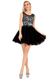 Homecoming Dresses A-Line Scoop Short/Mini Tulle With
