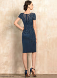 Dress With Scoop Neck of Mother of the Bride Dresses Sequins the Bride Mother Knee-Length Lace Sheath/Column Satin Deja