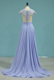 Scoop Prom Dresses A Line Chiffon With Applique