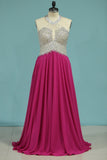 Gorgeous Prom Dresses A Line Scoop Chiffon Sweep