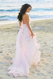 Halter Backless Chiffon Beach Wedding Dresses With Appliques STBPR1EZ5X1