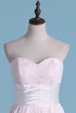 Sweetheart A Line Above Knee Length Lace Bridesmaid Dresses