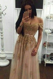 GorgeousTulle Prom Dresses Off The Shoulder With Appliques And