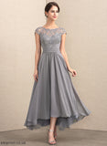 Mother Scoop Chiffon A-Line the Neck Bride Mother of the Bride Dresses Lace Asymmetrical Dress Mildred of