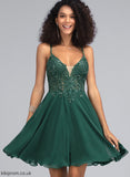 Short/Mini Sequins A-Line Dress With Allison V-neck Homecoming Dresses Chiffon Beading Homecoming Lace