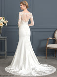 Wedding Lace Kiersten With Stretch Chapel Trumpet/Mermaid Dress Crepe Wedding Dresses Illusion Train