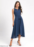 Neck A-Line Chiffon Cocktail Dress Asymmetrical Cocktail Dresses Sash Scoop Aileen With
