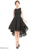 Scoop Homecoming Neck Beading Desirae With Lace Dress Lace Asymmetrical Homecoming Dresses A-Line