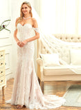 Dress Wedding Dresses Trumpet/Mermaid Tulle Off-the-Shoulder Court Wedding Lace Makenzie Train