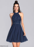 Dress Tulle Scoop Lace Persis Beading With Homecoming Dresses Short/Mini Homecoming A-Line Neck