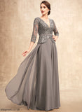 Dress the With Floor-Length Mother Bride of V-neck Tanya Mother of the Bride Dresses Chiffon Lace A-Line Sequins