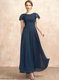 A-Line Sequins Ankle-Length Scoop Chiffon Mother of the Bride Dresses Lace the Neck Bride With of Mother Janiyah Dress