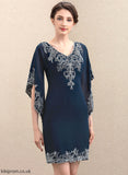 Mother Knee-Length the With of Sequins Chiffon Bride Kamryn Lace Dress V-neck Sheath/Column Mother of the Bride Dresses